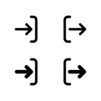 Enter and exit door icon set. Login and logout sign symbol vector