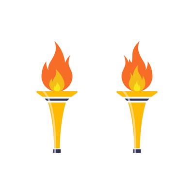 Fire torch icon in flat design