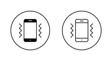 Phone vibrate, vibration icon on circle line vector