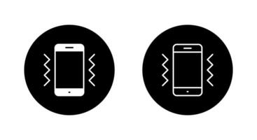 Phone vibrate, vibration icon on black circle vector