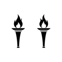 Fire torch icon in generic style vector