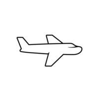Airplane outline icon isolated on white background. Plane line sign symbol. Flight concept vector