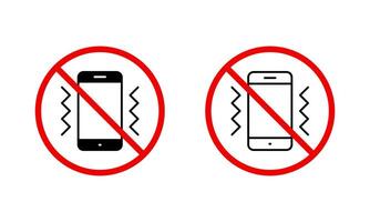 No mobile phone icon. Cellphone not allowed sign symbol. Smartphone prohibition concept vector