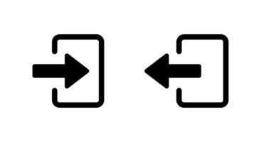 Login and logout sign icon. Enter and exit door symbol vector
