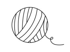 Ball of threads. Outline, Doodle, Line art. flat illustration. vector