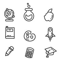 education icon set, line design, illustration vector