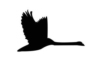 Flying Swan Silhouette Design vector
