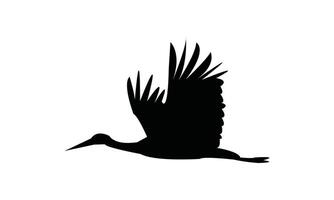 Flying Stork Silhouette Design vector