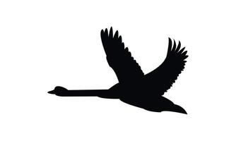 Flying Swan Silhouette vector