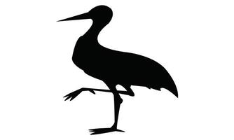Stork Black Silhouette Design vector