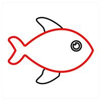 fish and food icon concept vector