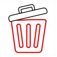 trashbin and trach cane icon concept vector