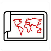 Map and pin icon concept vector