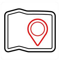 Map and pin icon concept vector