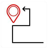 Route and pin icon concept vector