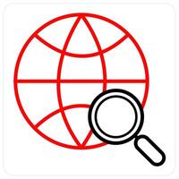 International Search and education icon concept vector
