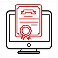 Online Diploma and education icon concept vector