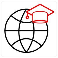 Distance education and learning icon concept vector
