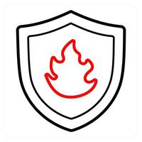 Fire Security and fire icon concept vector
