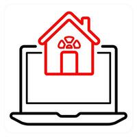 Online Home Search and home icon concept vector