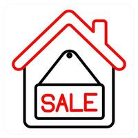House for Sale and sign icon concept vector