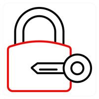 Lock and Key and locked icon concept vector