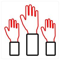 Raise Hands and raise icon concept vector