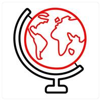 Globe and map icon concept vector