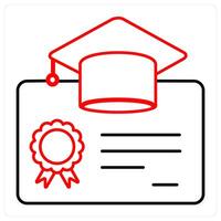 Degree and document icon concept vector