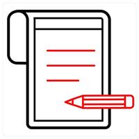 Write and note icon concept vector