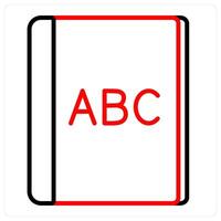 Alphabet and book icon concept vector