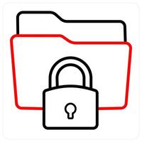 Secured Folder and folder icon concept vector