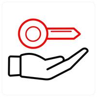 Access Key and keychain icon concept vector