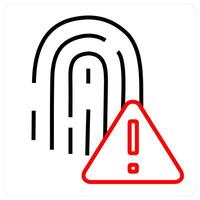 Fingerprint Error and touch icon concept vector
