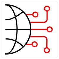 Data Network and international network icon concept vector