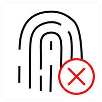 Fingerprint Mismatch and privacy icon concept vector