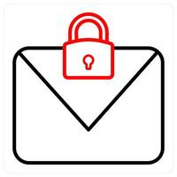 Email Protection and lock mail icon concept vector
