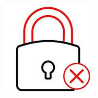 No Security and no safe icon concept vector