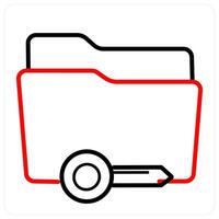 Folder Key and folder icon concept vector