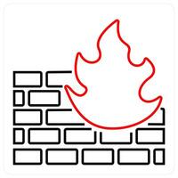 Firewall and secure icon concept vector