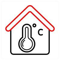 House Temperature And Home Icon Concept vector