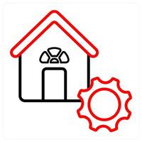 House Optimization And Building Icon Concept vector