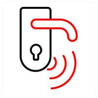 Smart Lock and Door Icon Concept vector