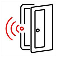 Smart Door And Technology Icon Concept vector