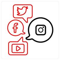 social media and media icon concept vector