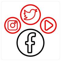social media and media icon concept vector