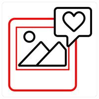 romantic picture and gallery icon concept vector