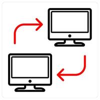 network share and folder icon concept vector