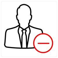 unfriend and delete icon concept vector