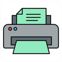 Printer and machine icon concept vector